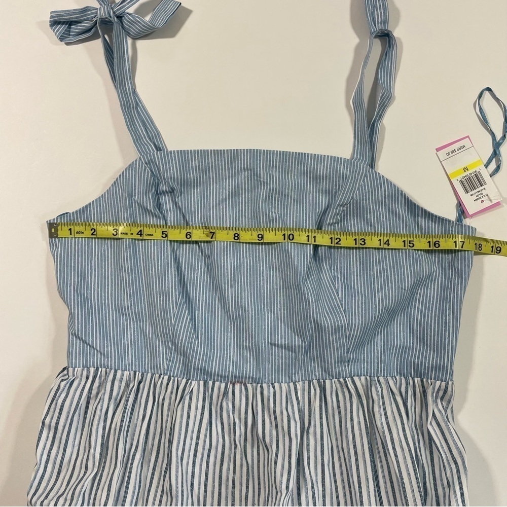 New Riley & Rae Colorblock Stripe Midi Dress Tie Shoulder - Picture 6 of 7